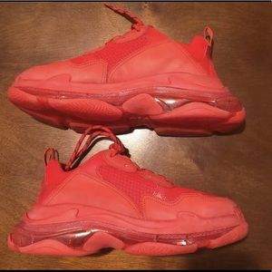 Balenciaga Triple S RED Clear Sole Size 11 in USA